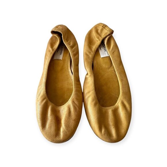 Lanvin signature ballet flats in Yellow Leather,  Size 38.5 EU, With box - Picture 9 of 13
